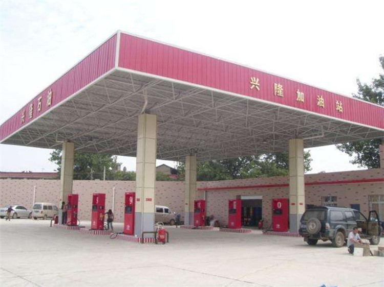 潜江加油站钢结构网架案例9